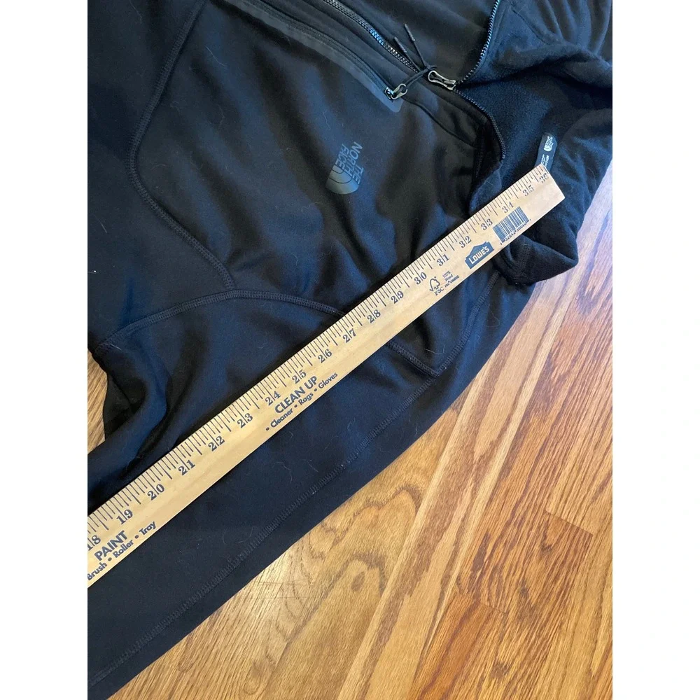 The North Face Mens Quarter Zip Pullover XXL Black Fleece Lined Chest Pocket
